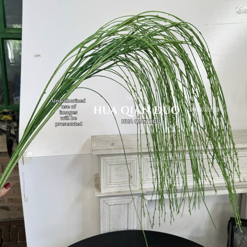 Ramuri artificiale de salcie, plantă verde din plastic cu frunze de salcie, decor pentru perete și tavan