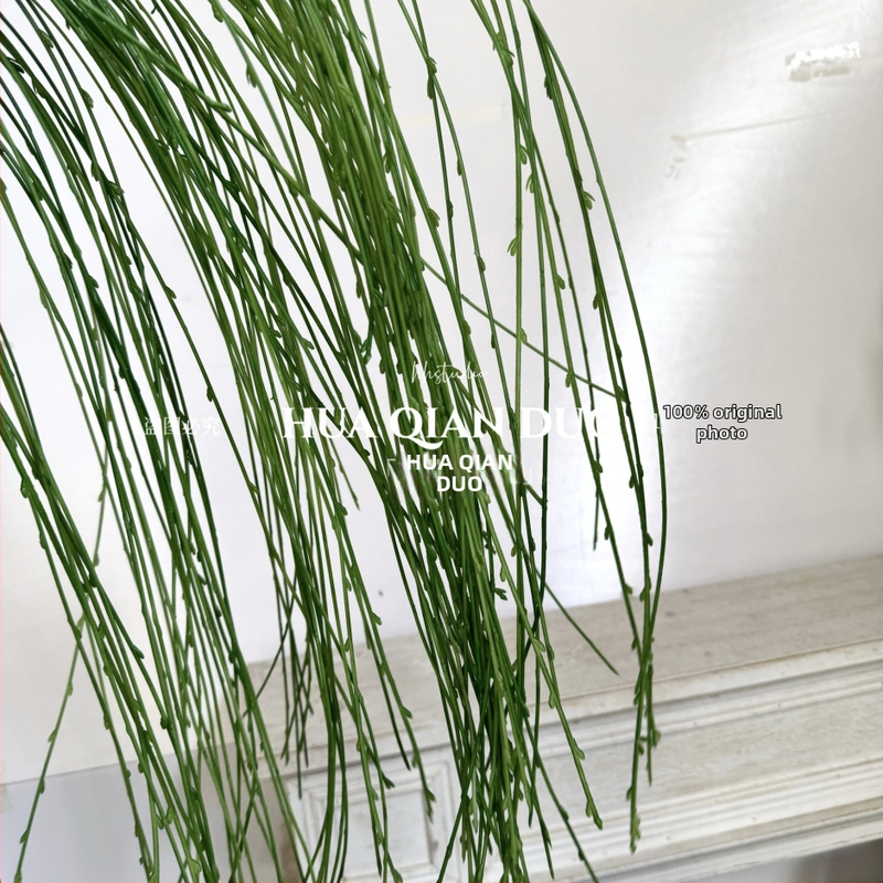 Ramuri artificiale de salcie, plantă verde din plastic cu frunze de salcie, decor pentru perete și tavan