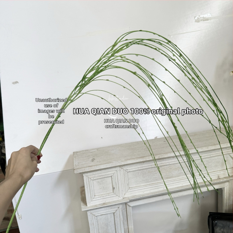 Ramuri artificiale de salcie, plantă verde din plastic cu frunze de salcie, decor pentru perete și tavan