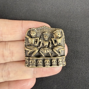 Pandantiv Buddha din alamă, stil tibetan, etichetă Sutdalin, brățară cu mărgele vintage