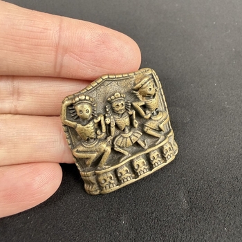 Pandantiv Buddha din alamă, stil tibetan, etichetă Sutdalin, brățară cu mărgele vintage