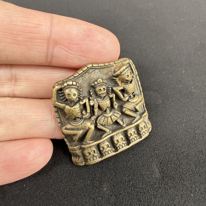 Pandantiv Buddha din alamă, stil tibetan, etichetă Sutdalin, brățară cu mărgele vintage
