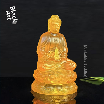 Statuie Buddha Medicina, din cristal alb, decor pentru living