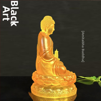 Statuie Buddha Medicina, din cristal alb, decor pentru living