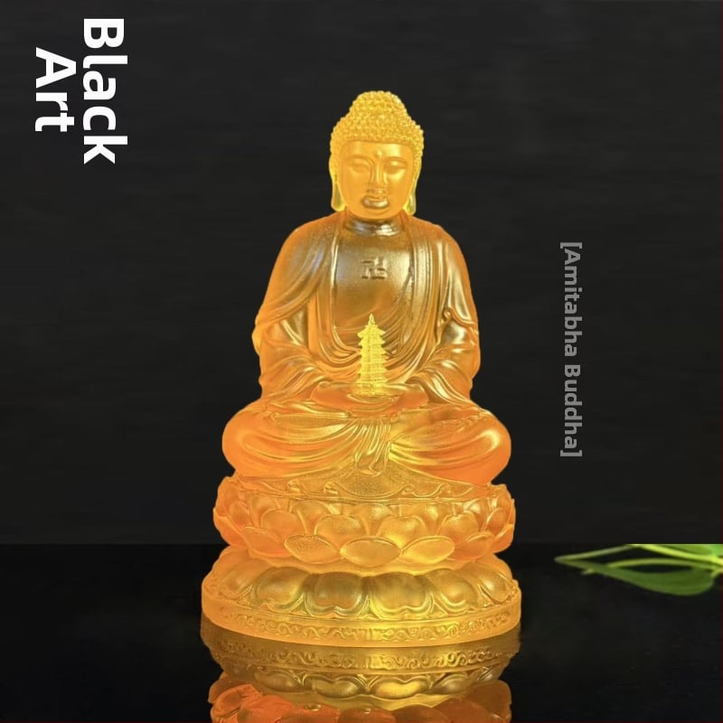 Statuie Buddha Medicina, din cristal alb, decor pentru living