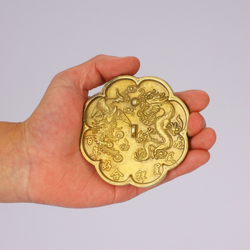 Set oglindă din alamă: oglindă Bodhi, oglindă mică de nuntă, oglindă Bagua și oglindă zodiac chinezesc