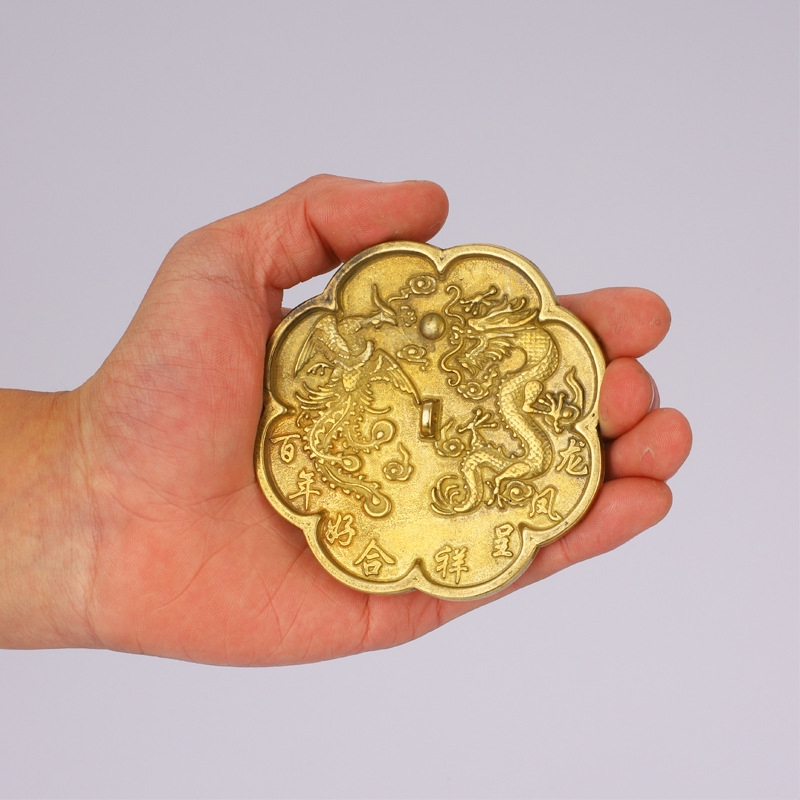 Set oglindă din alamă: oglindă Bodhi, oglindă mică de nuntă, oglindă Bagua și oglindă zodiac chinezesc