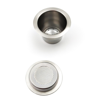Filtru pentru capsule de cafea din oțel inoxidabil - carcasă reutilizabilă cu găuri circulare