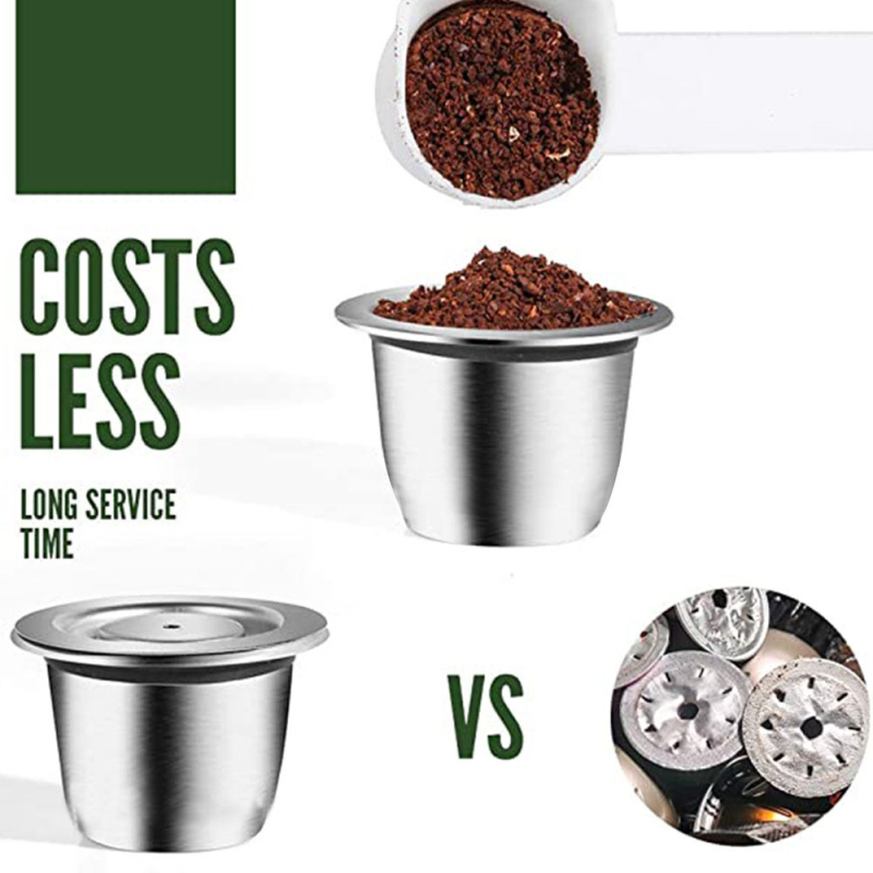 Filtru pentru capsule de cafea din oțel inoxidabil - carcasă reutilizabilă cu găuri circulare