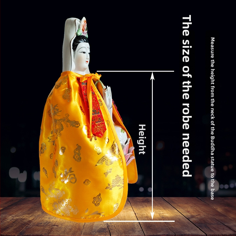 Robe pentru statueta Buddha: veșmânt Guanyin, șal Dragon și Phoenix, Roba Zeului Bogăției Guan Gong