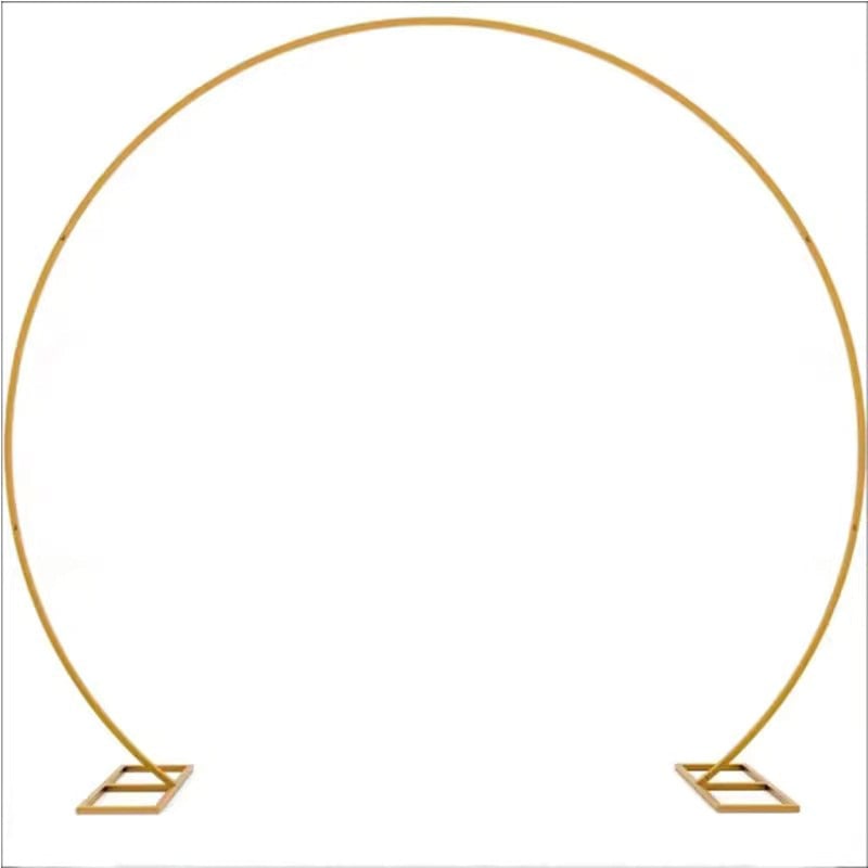 Arc din fier forjat, în formă de inel, arc decorativ pentru fundalul nunții, cu decor floral, pentru exterior