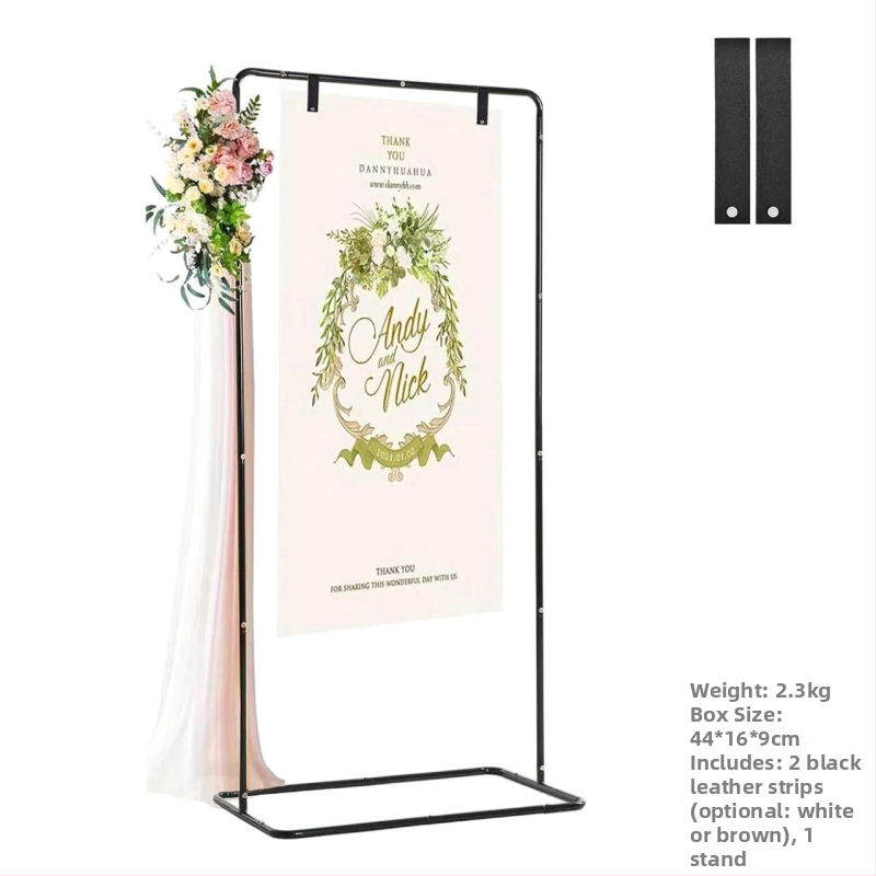 Arc din fier forjat, în formă de inel, arc decorativ pentru fundalul nunții, cu decor floral, pentru exterior