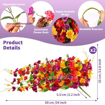 Flori hibiscus artificiale de toamnă — viță lungă de agățat pentru decor de peisaj și nunți în aer liber