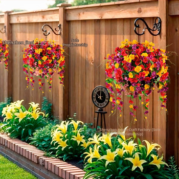 Flori hibiscus artificiale de toamnă — viță lungă de agățat pentru decor de peisaj și nunți în aer liber