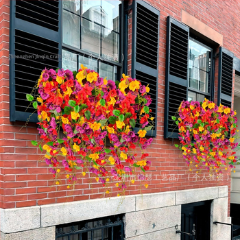 Flori hibiscus artificiale de toamnă — viță lungă de agățat pentru decor de peisaj și nunți în aer liber
