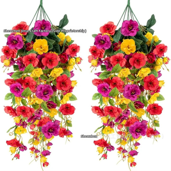 Flori hibiscus artificiale de toamnă — viță lungă de agățat pentru decor de peisaj și nunți în aer liber