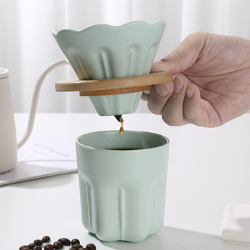 Gold Essence filtru ceramic pentru cafea, set pentru turnare manuală, Magnolia Macaron în trei culori, rezistență la temperaturi înalte