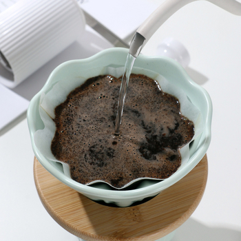 Gold Essence filtru ceramic pentru cafea, set pentru turnare manuală, Magnolia Macaron în trei culori, rezistență la temperaturi înalte