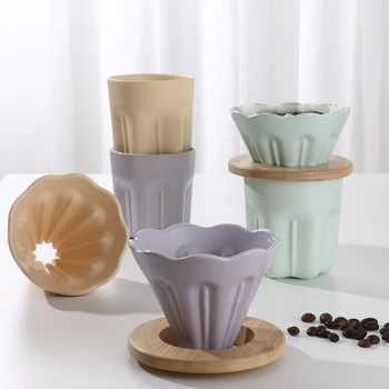 Gold Essence filtru ceramic pentru cafea, set pentru turnare manuală, Magnolia Macaron în trei culori, rezistență la temperaturi înalte