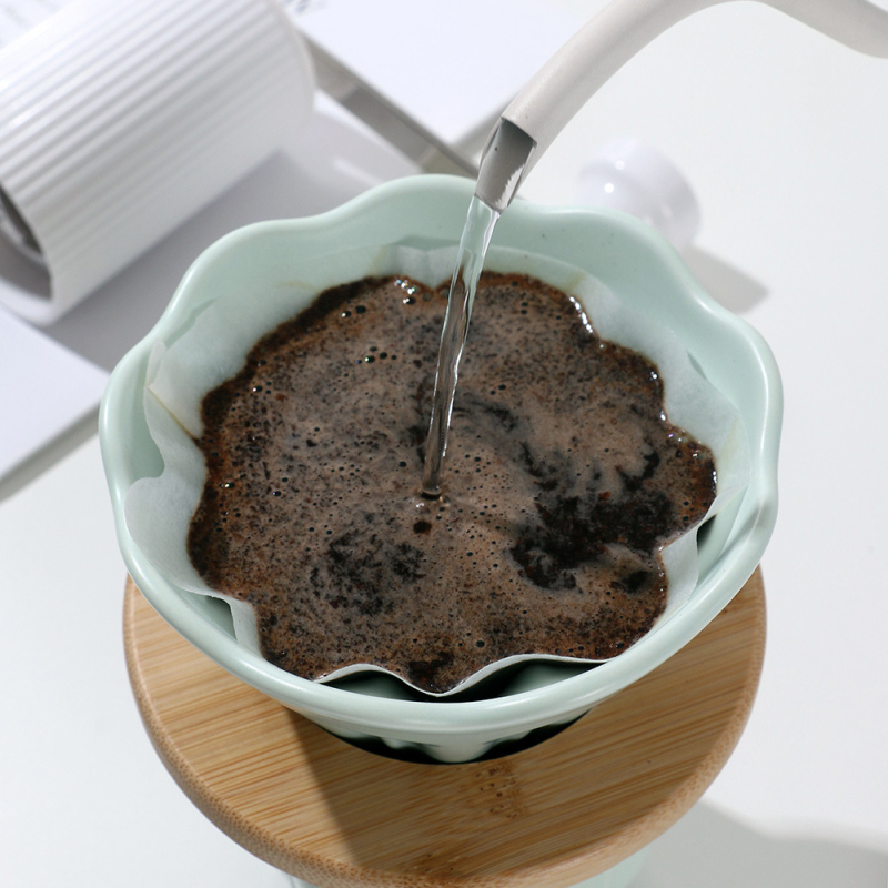 Gold Essence filtru ceramic pentru cafea, set pentru turnare manuală, Magnolia Macaron în trei culori, rezistență la temperaturi înalte