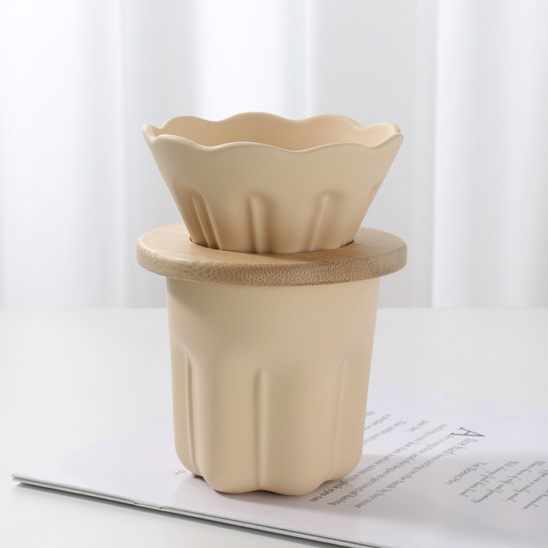Gold Essence filtru ceramic pentru cafea, set pentru turnare manuală, Magnolia Macaron în trei culori, rezistență la temperaturi înalte