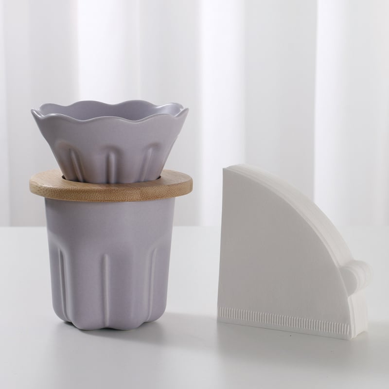 Gold Essence filtru ceramic pentru cafea, set pentru turnare manuală, Magnolia Macaron în trei culori, rezistență la temperaturi înalte