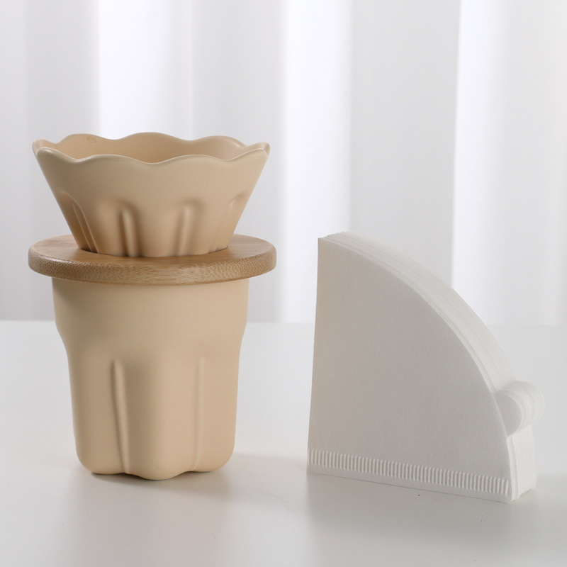 Gold Essence filtru ceramic pentru cafea, set pentru turnare manuală, Magnolia Macaron în trei culori, rezistență la temperaturi înalte