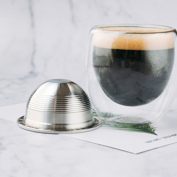 Filtru hemisferic din oțel inoxidabil pentru capsule Nespresso, compatibil cu VertuoPlus