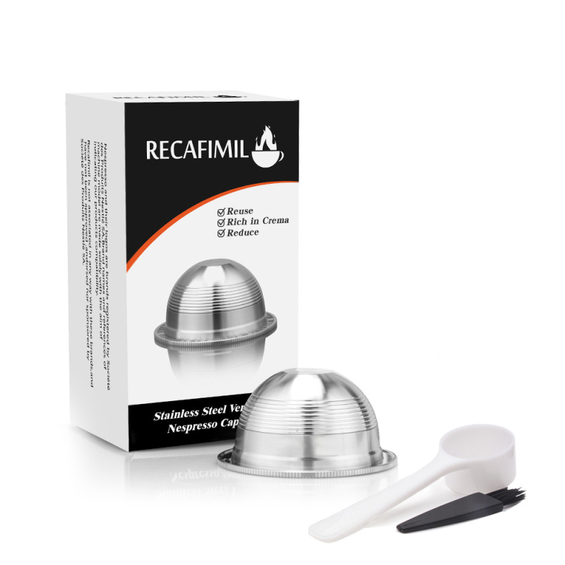 Filtru hemisferic din oțel inoxidabil pentru capsule Nespresso, compatibil cu VertuoPlus