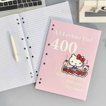 KT Cat caiet subțire de 200 pagini, cu foi detașabile, hârtie din masă lemnoasă 50 g/m², stil japonez/koreean