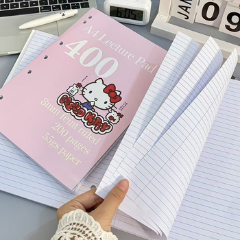 KT Cat caiet subțire de 200 pagini, cu foi detașabile, hârtie din masă lemnoasă 50 g/m², stil japonez/koreean