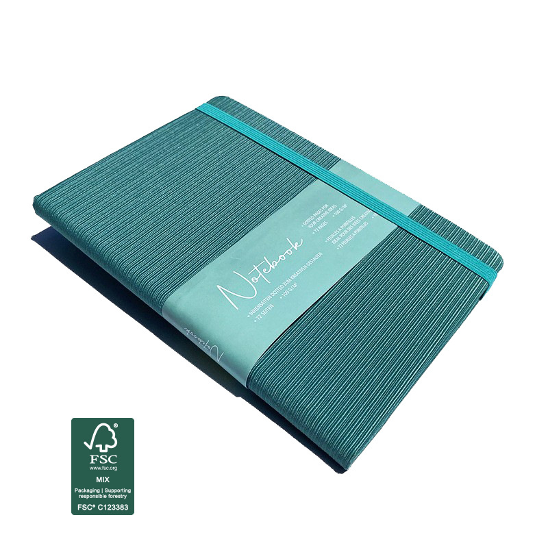 Eudr Notebook Factory caiet din țesătură FSC-certificat antibacterian, copertă tare, jurnal cu logo personalizat