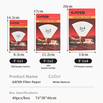 Hartie de filtru cafea V60, în formă conică, din pulpă de lemn, pentru 1-4 porții, filtru V02