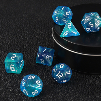 Set od 20-stranih kockica za stolne RPG s iridiscentskim kristalnim nebom, za COC, DND i TRPG
