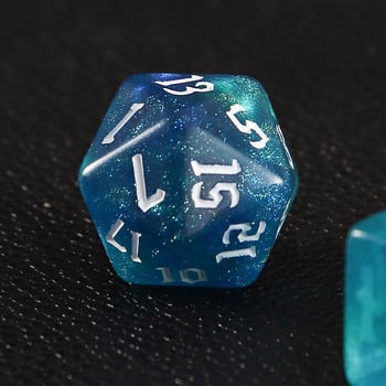 Set od 20-stranih kockica za stolne RPG s iridiscentskim kristalnim nebom, za COC, DND i TRPG