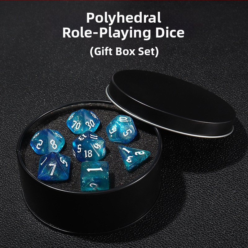 Set od 20-stranih kockica za stolne RPG s iridiscentskim kristalnim nebom, za COC, DND i TRPG