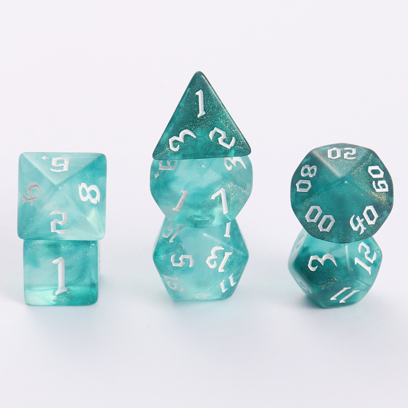 Set od 20-stranih kockica za stolne RPG s iridiscentskim kristalnim nebom, za COC, DND i TRPG