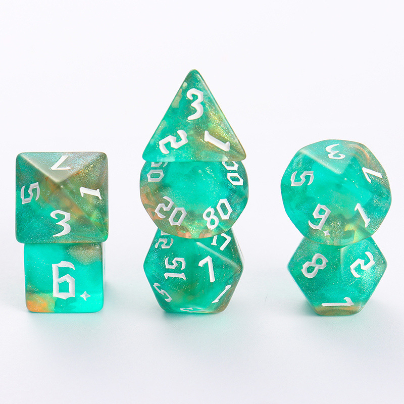 Set od 20-stranih kockica za stolne RPG s iridiscentskim kristalnim nebom, za COC, DND i TRPG