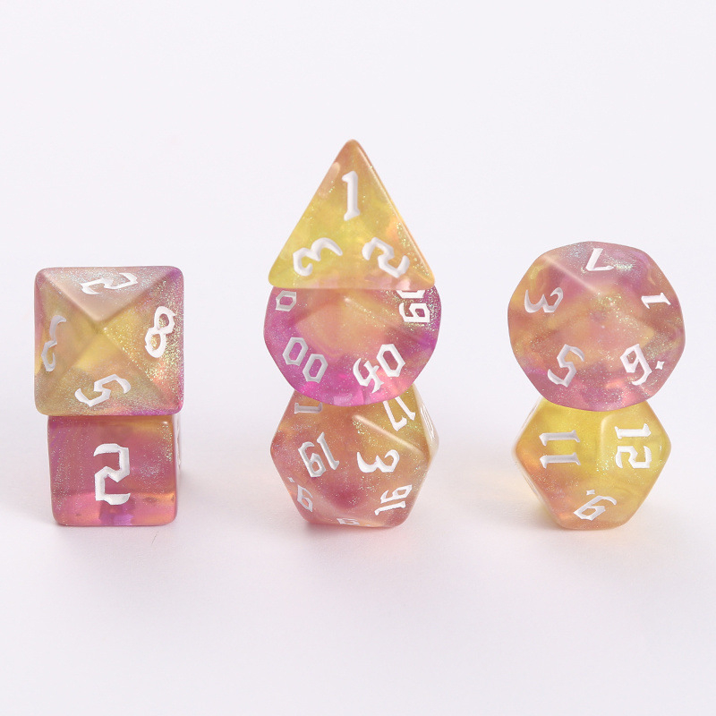 Set od 20-stranih kockica za stolne RPG s iridiscentskim kristalnim nebom, za COC, DND i TRPG