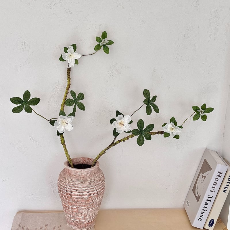 Floare artificială Azalee din spumă, viță decorativă cu ramuri moi pentru nunți și decor de interior