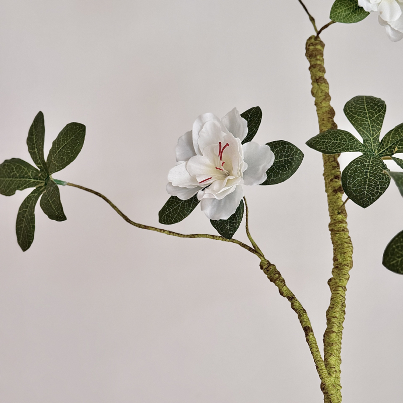 Floare artificială Azalee din spumă, viță decorativă cu ramuri moi pentru nunți și decor de interior