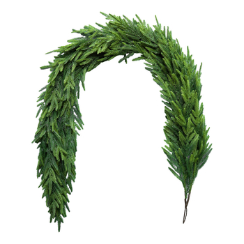 Decorațiune de Crăciun nord-americană pentru casă: plante verzi artificiale pe viță de ratan, pentru agățat, decor de scenă