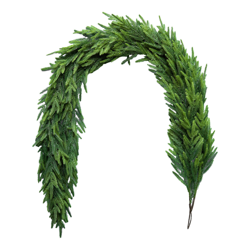 Decorațiune de Crăciun nord-americană pentru casă: plante verzi artificiale pe viță de ratan, pentru agățat, decor de scenă