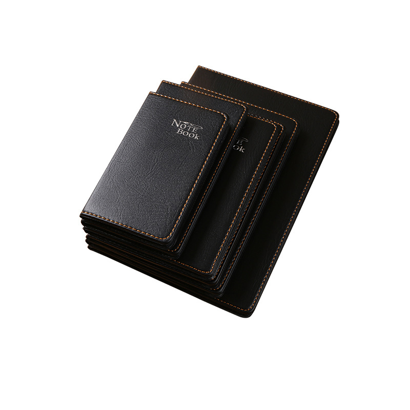 Jurnal din piele PU neagră, personalizat în tiraj mic, mini pentru birou de afaceri, stil retro, portabil