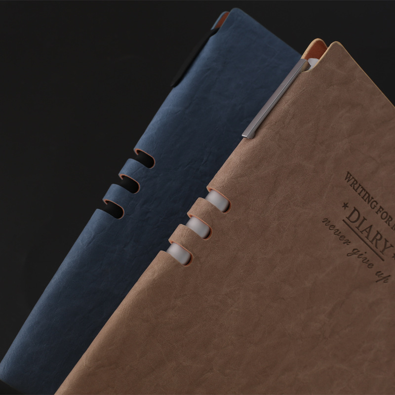 Jurnal de afaceri din piele PU cu schimbare de culoare, format A5, pentru întâlniri, personalizabil, stil scris de mână