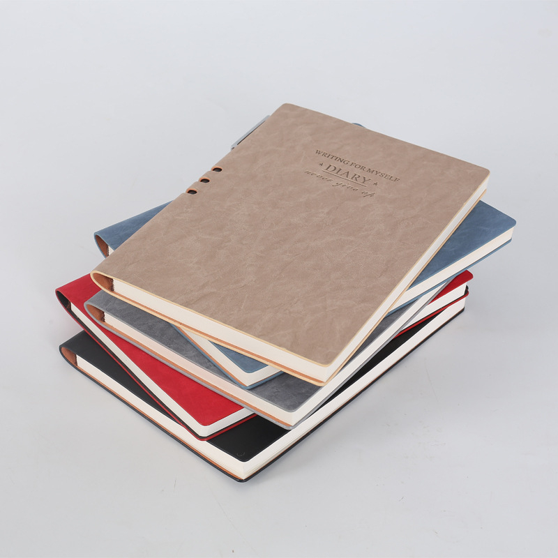 Jurnal de afaceri din piele PU cu schimbare de culoare, format A5, pentru întâlniri, personalizabil, stil scris de mână