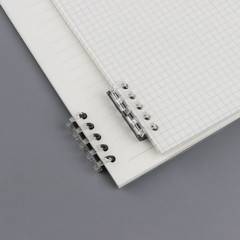 Caiet PP cu copertă moale și husă transparentă, design drăguț minimalist cu linii orizontale, format A5, umplere cu 10 găuri