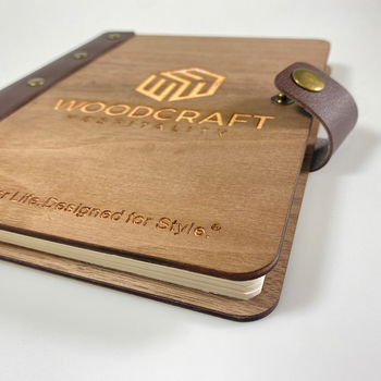 Carnet A5 cu copertă din lemn, design detașabil, pentru înregistrări ale întâlnirilor, cu pagini interioare schimbabile