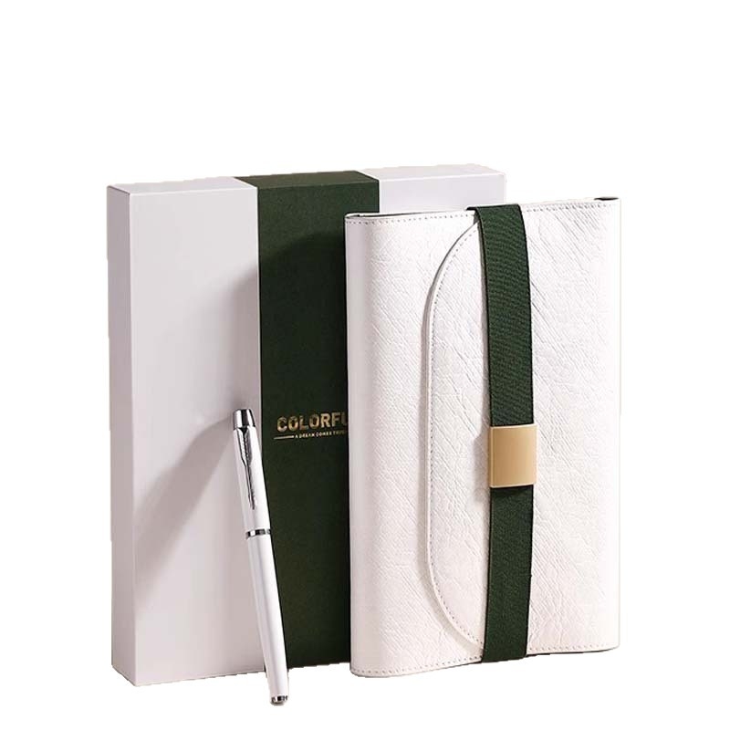 Set cadou de caiet cu logo personalizat, copertă ecologică moale, curea, caiet pentru întâlniri, cadou modern de lux
