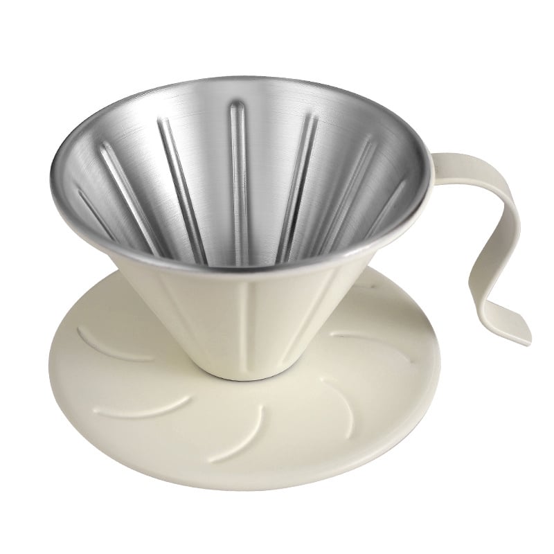 Filtru de cafea din oțel inoxidabil 304, tip V60, cu suport pentru picurare